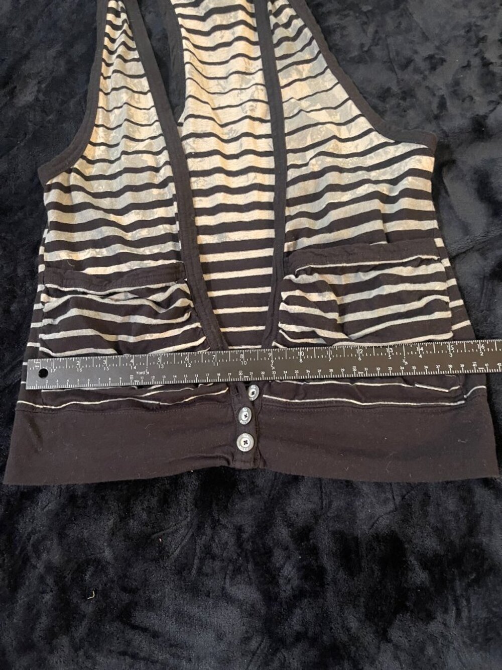 Roxy Striped Racerback Vest Tank Top Size S - Picture 7 of 7